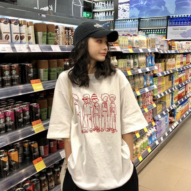 

Korean-Style Women s Loose Short-Sleeved T-Shirt, Versatile College Look, Fashionable for Summer 2024 Extra Large білий