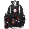 2Pcs/set Anime Demon Slayer Printed Backpack with 750Ml Water Bottler for Teenager Student Girl Boy Large Capacity Waterproof Bookbag Gift