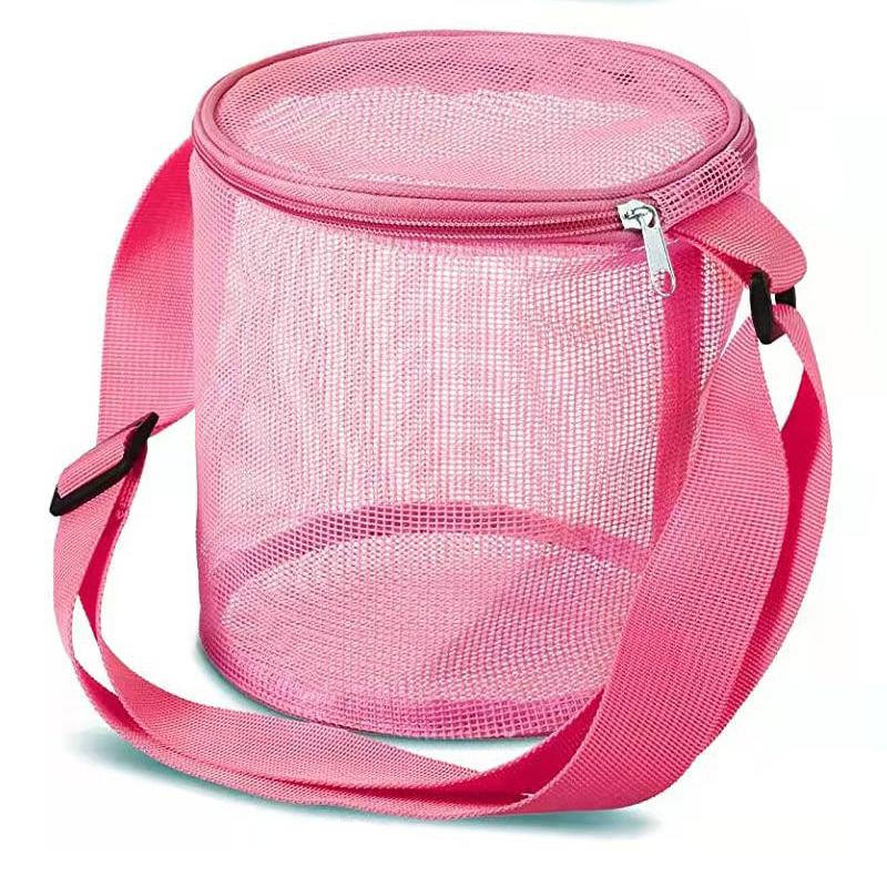 New children's mesh shell storage bag, beach three-dimensional circular sand bucket, toy sorting and collection bag