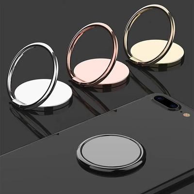Luxuriöser Fingerringhalter aus Metall für Mobiltelefone, 360 Grad drehbar, kreisförmige Halterung mit magnetischer Saugnapfhalterung, kleiner und exquisiter Handyhalter