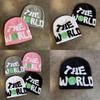 American Street Style Letter Knit Cap With Breathable Acrylic Material For Cold Weather