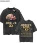 Chris Brown Tag Tshirt Breezy Bowl XX Tour  Oversized T shirt Washed Vintage  Cotton Hiphop Streetwear CB
