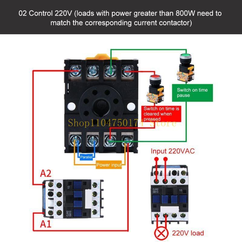 DC12V/24V/AC220V/380V Repeat Cycle DPDT for Time with Base DH48S-S Programmable Digital Display for Time 8 T Top Sale