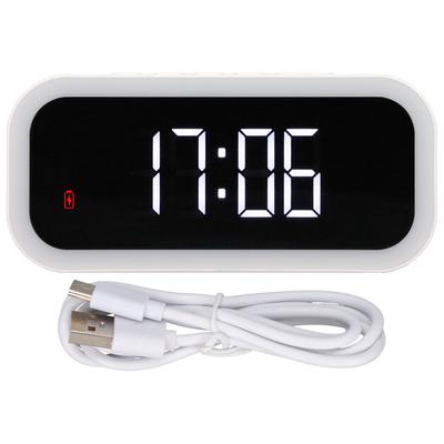 Gece Lambası Çalar Saat 4'ü 1 Arada 15W Kablosuz Şarj Sıcak Beyaz Gece Lambası LED Saat Ayarlanabilir