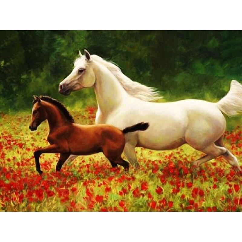 5D Diamond Painting Horse Wall Decors Gift Handmade Sense of Achievement Diy Diamond Embroidery Full Drill  Gemstone