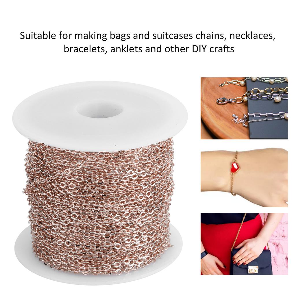 Jewelry Accessories 10meters O Flat Chain Spool Bulk for Bracelet Necklace Extender
