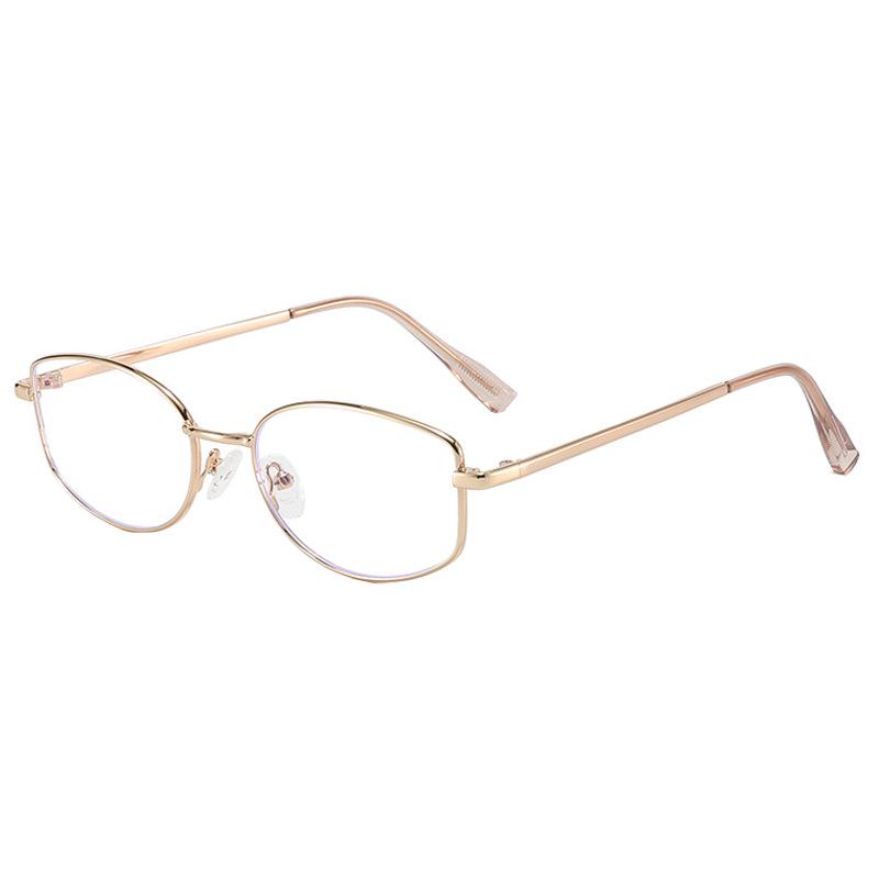 Minimalistische Golddrahtbrille im koreanischen Stil für Damen - High-End, myopiefreundlich, kleines Gestell für runde Gesichter