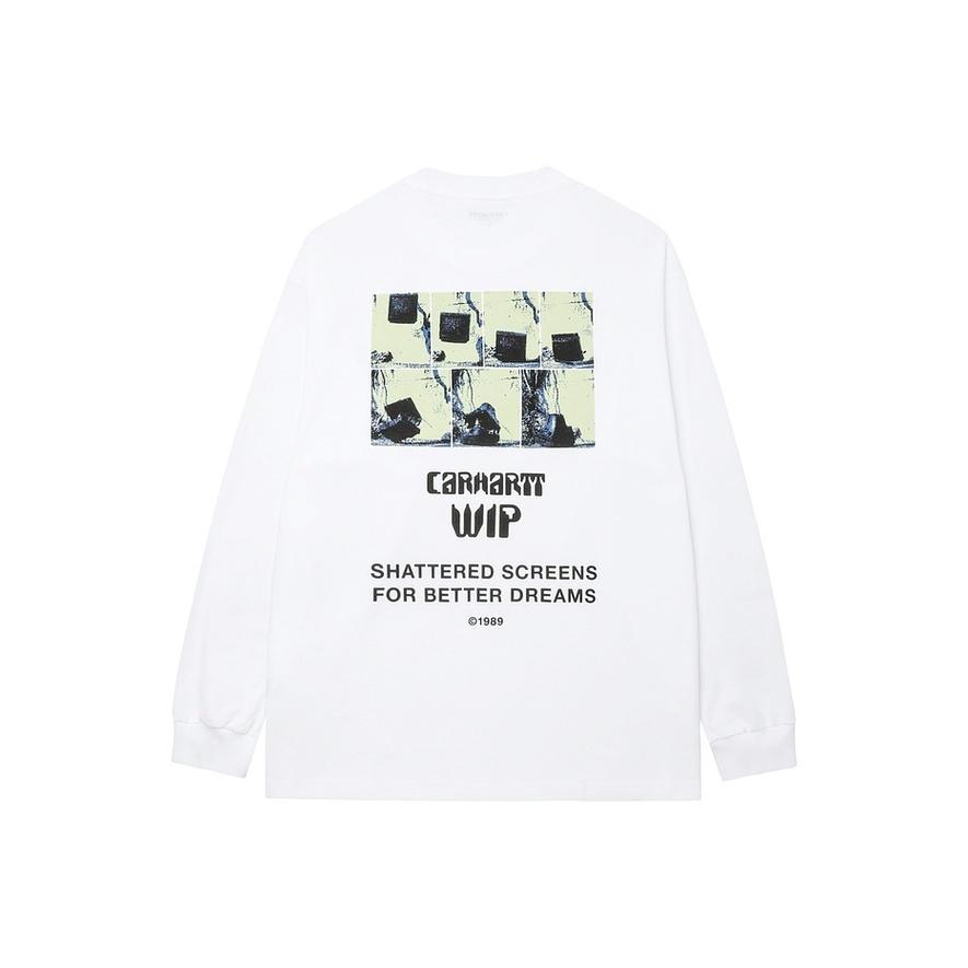 Carhartt WIP Klasik Harf Logolu Sokak Desenli Rahat Normal Uzun Kollu Genç T-Shirt Erkek T-Shirt CHXLTI035458P