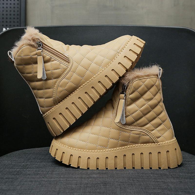 Snow boots women's 2025 new winter velvet thickened Martin boots short boots women's shoes versatile non-slip student cotton shoes