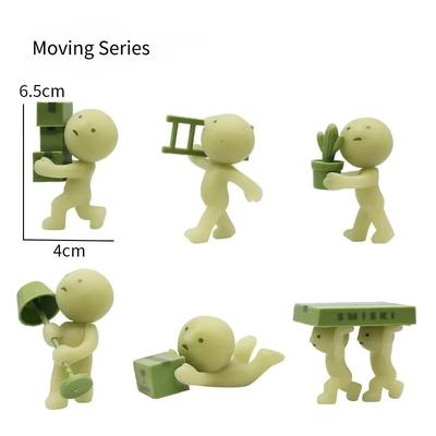 6pcs Mini Moving Series Same Style Glow In The Dark Mini Figure - Car Decoration Healing Luminous Blind Box