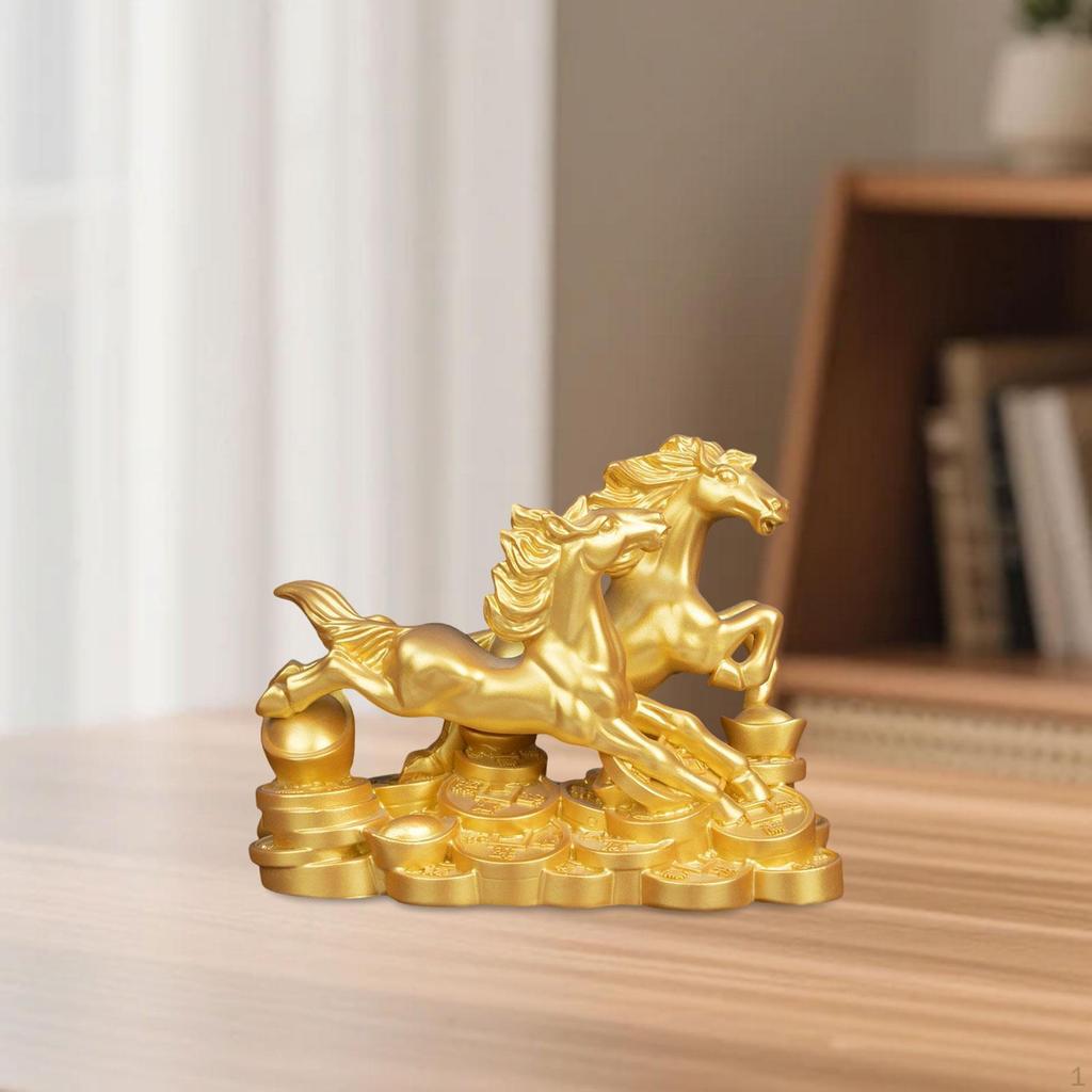 Horse Statue Artwork Resin Figurine Sculpture for Cabinet Tabletop Bedroom Office Desk
