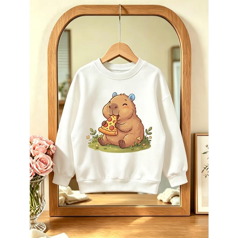 1pc Pizza Bunny: A Bunny'S Delightful Pizza Adventure Boys' Crewneck Sweatshirt,