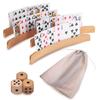 Lack Labo Wooden Card Stand, Card Holder, Curved Playing Cards, Set of 4, Dice, Storage Bag Included *Playing Cards Not Included