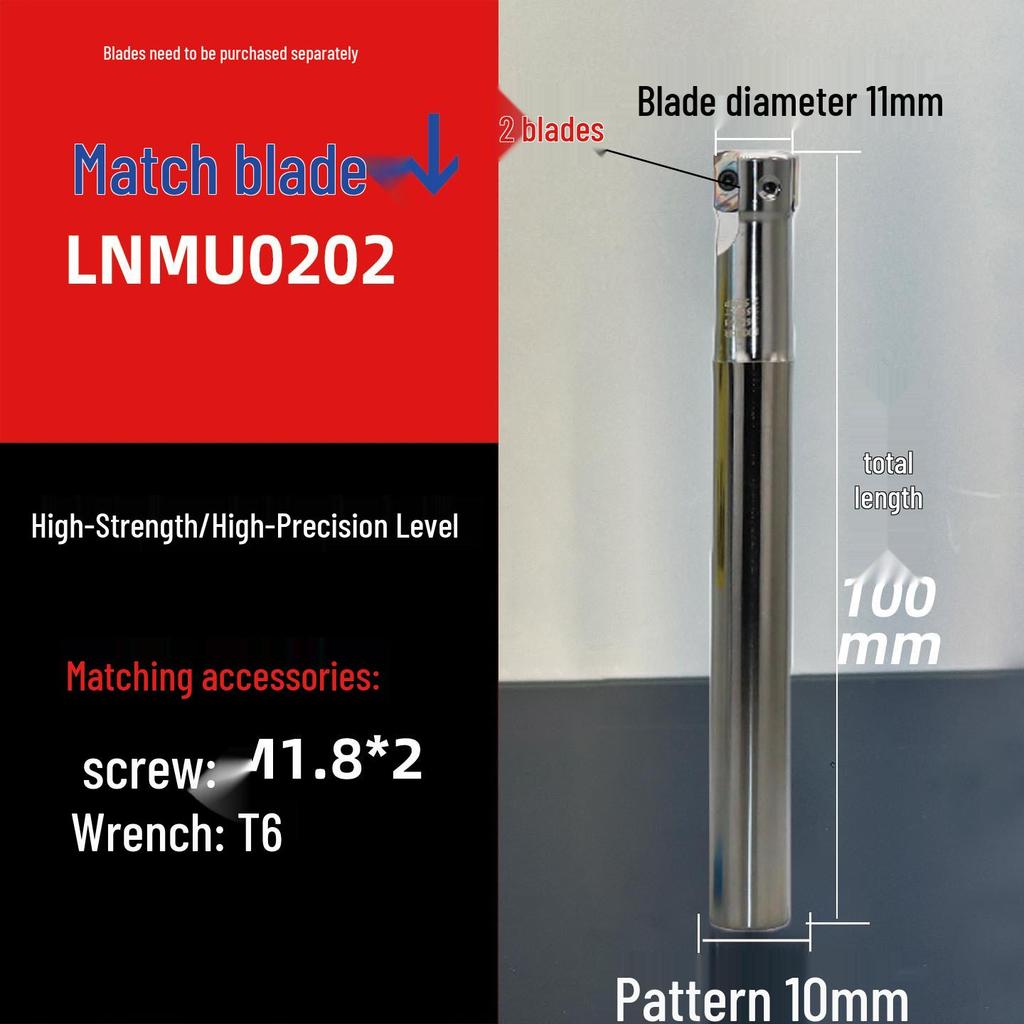 Shock-Resistant Fast Feed Milling Cutter Holder with Double-Sided Exn03R Toshiba lnmu0303 Insert for 4NTE90 Roughing.