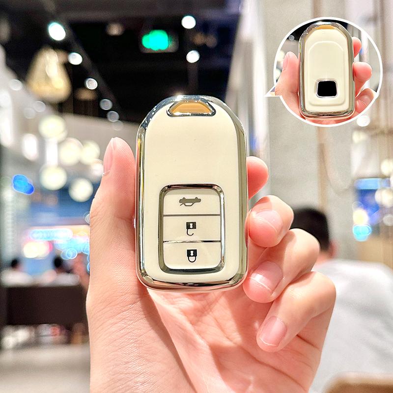 3 Buttons Tpu Shell Holder Keychain Car Key Case Cover For Honda Brv Br-V Hrv Hr-V Shuttle Gp8 Fit Lucky Vezel City Civic Jazz