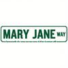 Decor Pinche Vintage Tin Sign 40.64x10.16 cm MARY JANE WAY Aluminum Art Plaque, Suitable for Gothic Wall Decor in Home, Bathroom, Kitchen, and Every R