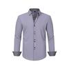 Men Contrast Lining Long Sleeve Button Down Dress Shirt