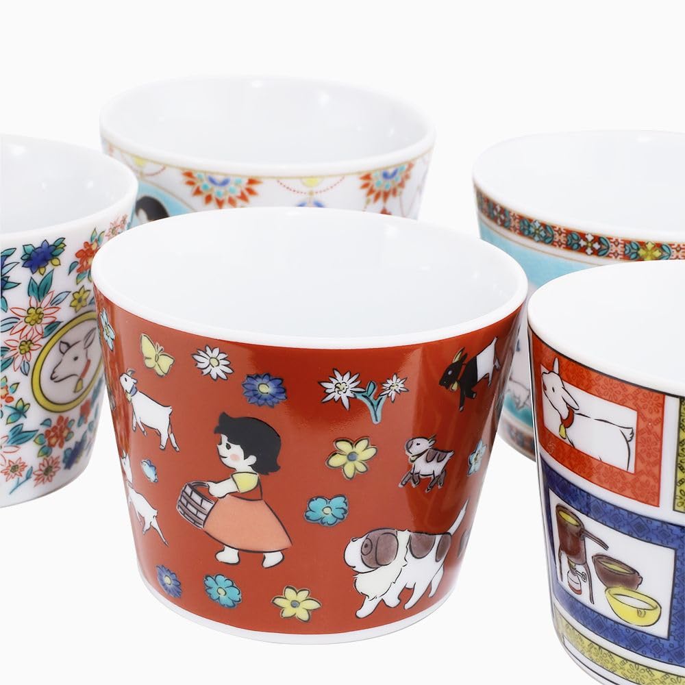 Vyrobeno v Japonsku Kutani Ware Alps Girl Stolní nádobí Barevný dárek zdarma Chléb a sýr Heidi/Hermikálie Heidi/Stolní nádobí/Japonský hrnek/Hrnek/Hrnek