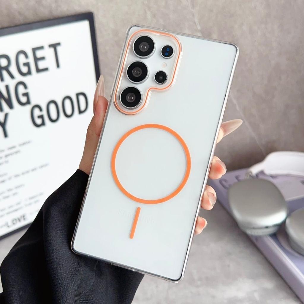 Applicable To Samsung S25ultra Mobile Phone Case S25 Anti Fall S24 Magnetic S24plus Transparent New Acrylic Hard