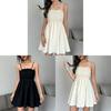 Vintage French Elegant Polyester Slip Dress With Ruffle Detailing For Women
