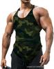 Men's Plus Size Camouflage U-neck Sleeveless Gym Vest