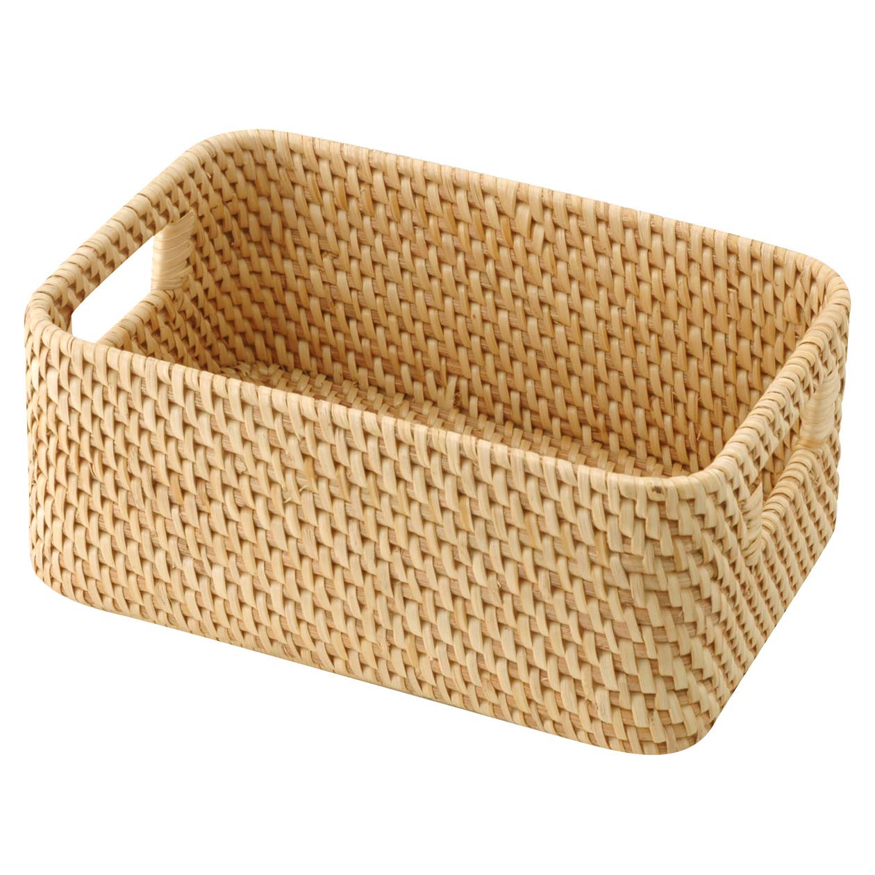 

MUJI Rattan Box with Rattan Width 15 x Depth 22 x Height 9cm 47028454 Natural Handle, Stackable, (V) Approx.