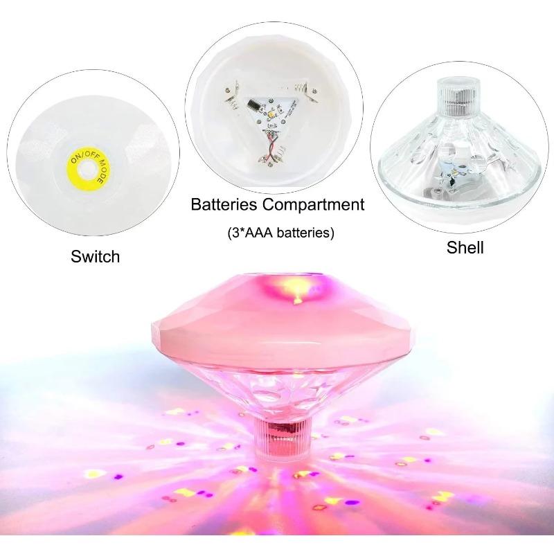LED Waterproof Floating Underwater Pool Light RGB Disco Glow Show Lamp for Swimming Pool Hot Tub Spa Bath Party Festival Decor Lighting