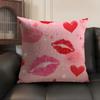 Lips Fashion Cushion Cover Natural Linen Organic Fabric Double-Sided Printing Sofa Home Decor Gift Pillow Case