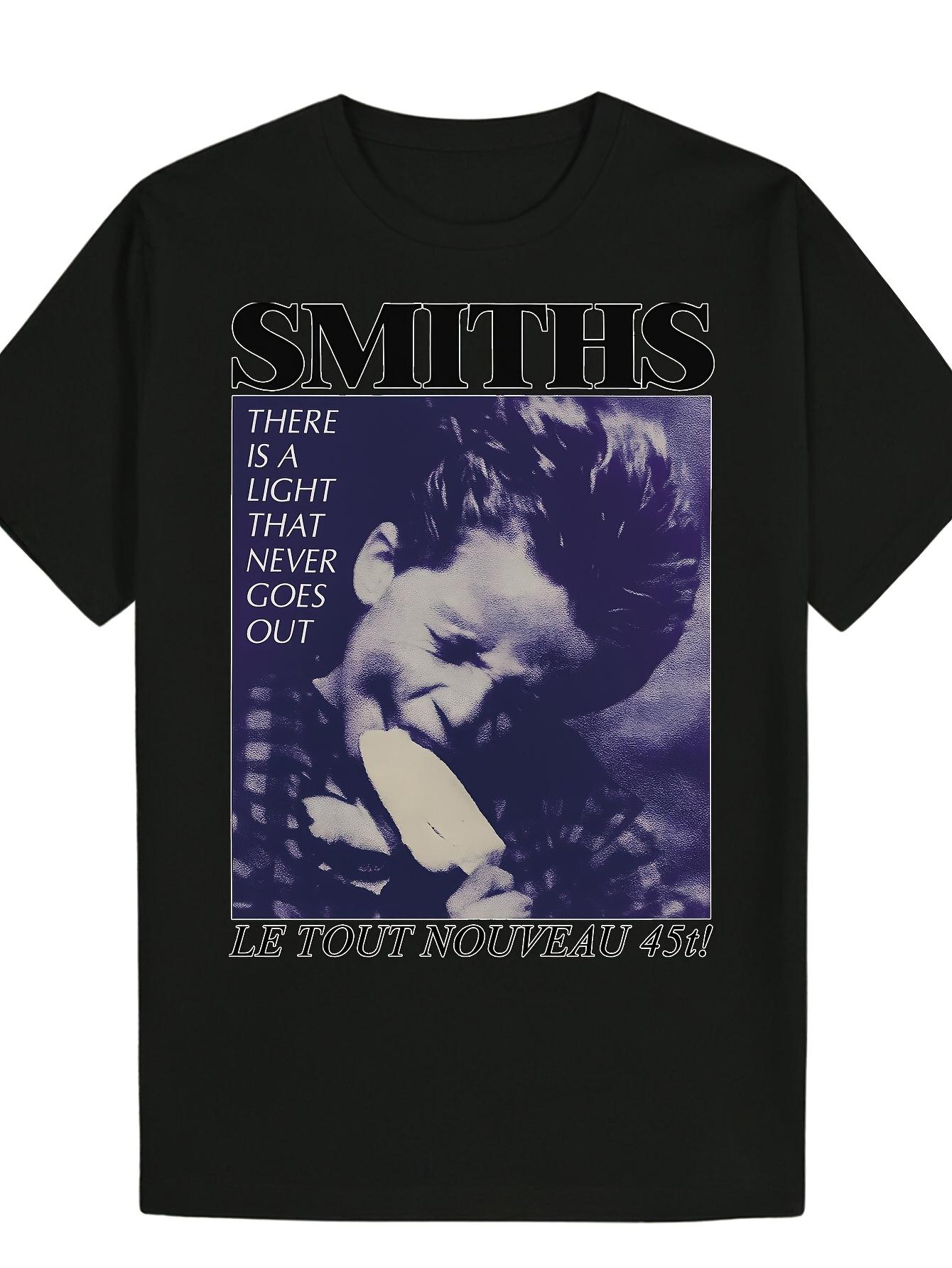 

Mens Black Graphic TShirt SMITHS THERE IS A LIGHT THAT NEVER GOES OUT Pure Cotton Couple Streetwear Top S