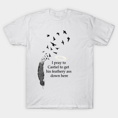 T Shirt Women I Pray To Castiel Harajuku Print Kawaii Tshirt Summer Short Sleeve Female T-Shirt Top Tee