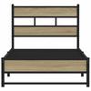 Metal Bed Frame Without Mattress Sonoma Oak Finish 90 X 190 Cm