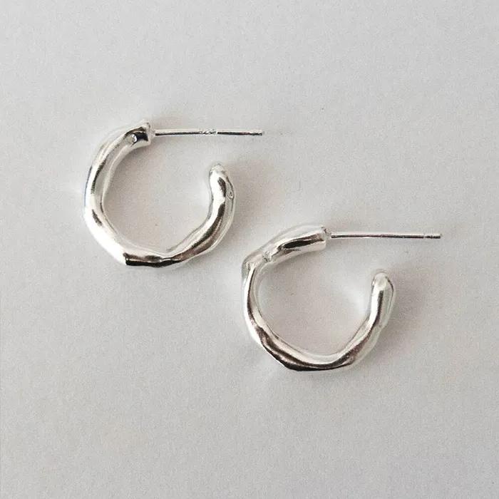 Frozen Water Silver Earring