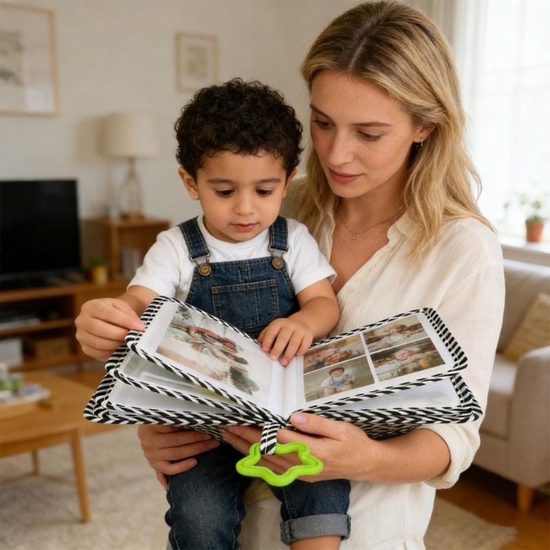 Soft Photo Cloth Book Baby's My Firsts Family Album My Firsts Book of Photos Baby Memory Album Holds 4×6 Pictures