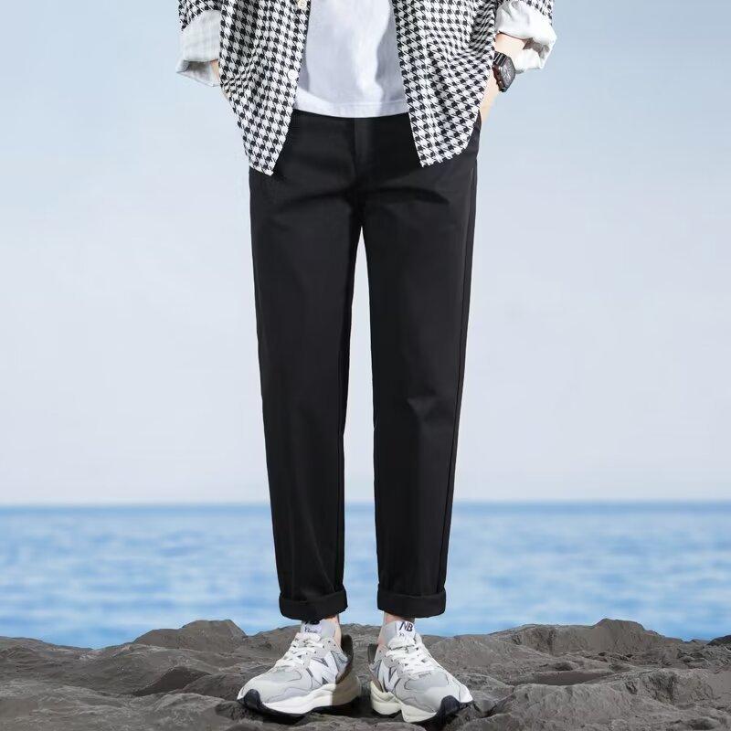 Spring and Summer Suit Pants Men's Pants Trendy Brand Drape Harlan Nine-point Pants Slim-fitting Non-ironing Pants Men's Casual Pants