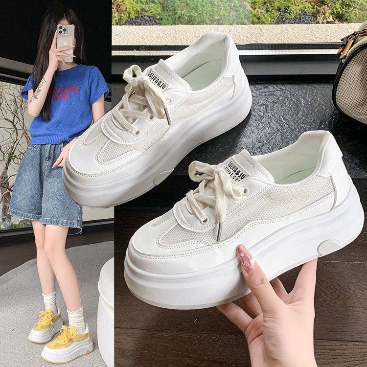 Height-increasing little white shoes women's new spring and summer versatile thick-soled feet small casual sports board shoes