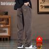 Men's Fleece-lined Straight-leg Casual Pants