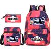 Large Capacity Schoolbag with Shoulder Strap; Student Three-piece Pencil Case Set