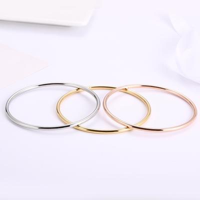 Fashionable Stainless Steel 3 Mm Simple Rose Gold Fashion Luxury Bracelets Glaze Bracelets for Women Couple Jewelry