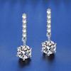 Sterling Silver s925 Moissanite Stud Earrings with Round Tassel Pavé - European & American Style for Men & Women