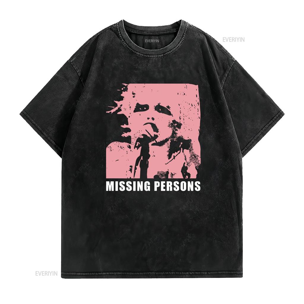 Missing Persons Dale Pink T Shirt S 3X Vintage Washed Top For Everyday Wear Versatile Stylish Unisex Designer Clothes Casual