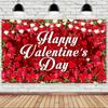 Red Valentine's Day Photography Backdrop Celebrate Happy Valentine's Day Banner  Home Party Decor