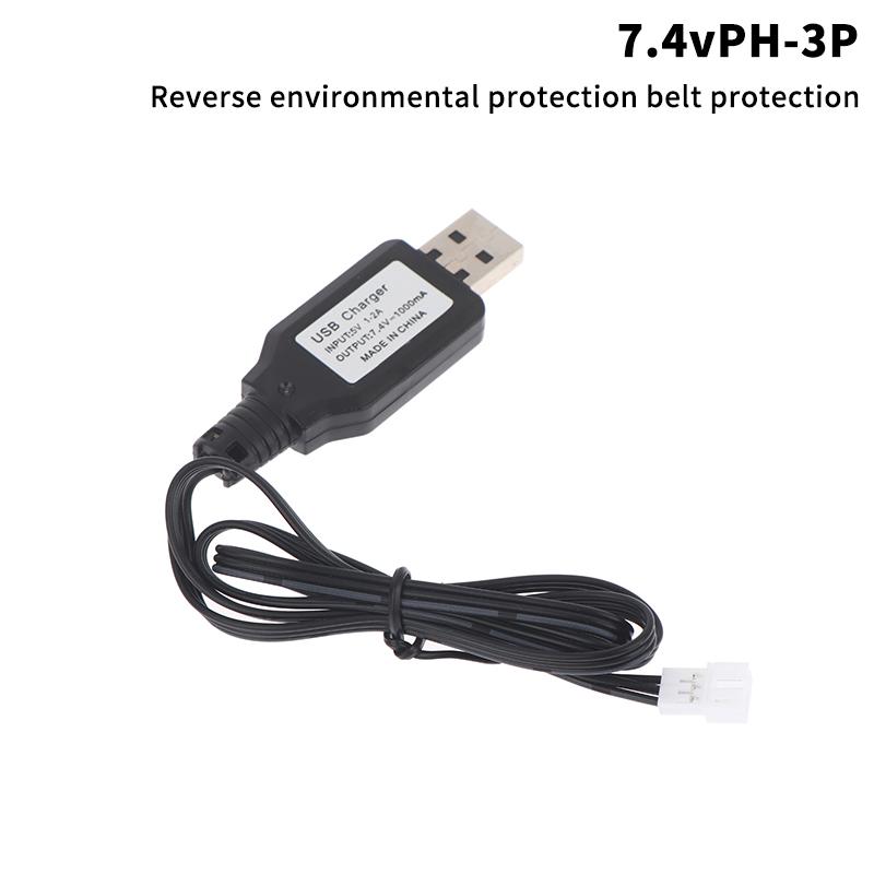 

7.4V (3.7V X2) Usb Charger Cable Sm-4P Li-Ion Battery Electric Forward/Reverse Rc Toys Car Boat Usb Charger A5