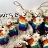 Lamb-Shaped Wool Felt Flower Keychain Ornament
