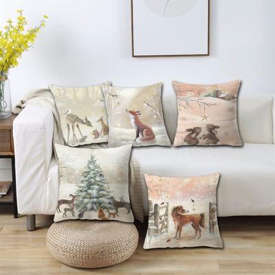 Fodera per cuscino a tema natalizio Decorativo stampa su un lato Modello natalizio unico Divano Fodera per cuscino per uso quotidiano