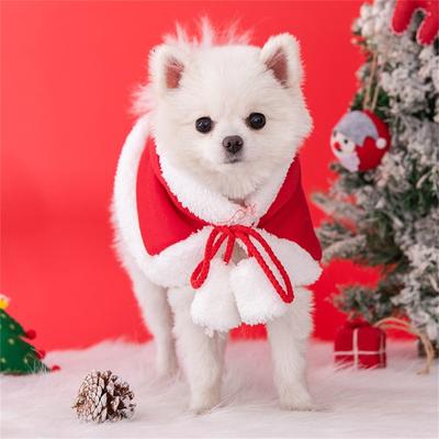 Pet Clothes Pet Christmas Costume Cape With Hat Santa Claus Cloak For Cats And Small Dogs Little Red Riding Hood Cape Clothing