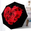 Schöner Roter Rosen-Regenschirm, Leicht und Tragbar, 8-Rippen-Eisenrahmen, Perfekt für Reisen im Freien, Wohnaccessoire, Weihnachtsgeschenk