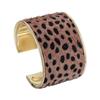 Metallbredtt Armband Leopardmönstrade Armband Legeringssmycken Överdrivna Manschettarmband Höst Vinter Säsong