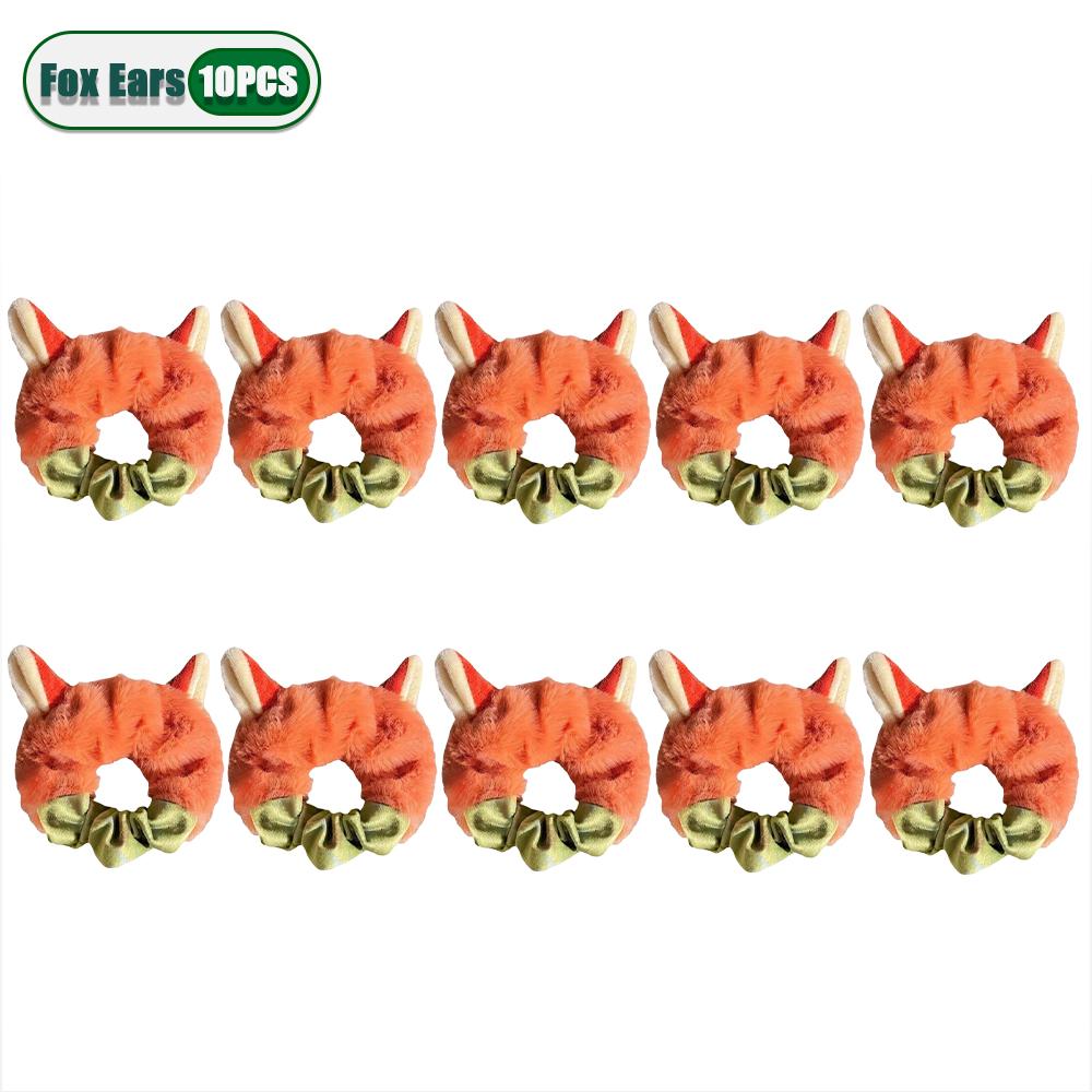 1-20PCS Cute Fox Bunny Ear Plush Elastic Hair Ties Women Girls Ponytail Hair Bands Hair Accessories Girls Gift Easter Gift