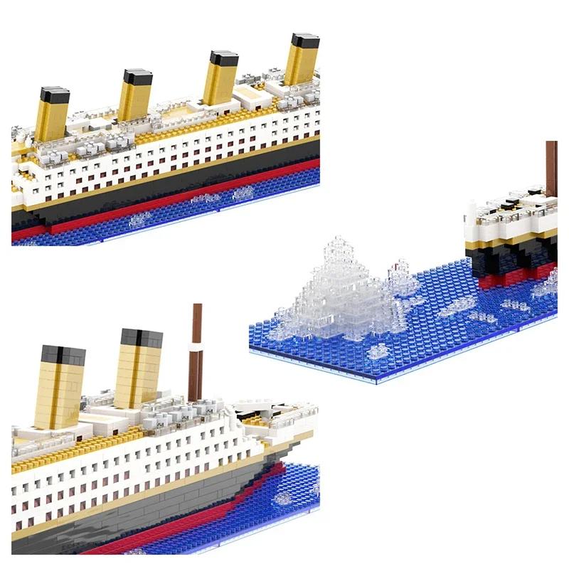 Kleine Teilchen Baustein Montage Spielzeug Titanic Riesen Puzzle Modellbausatz für Jungen und Mädchen, Schreibtisch Geburtstagsgeschenk.