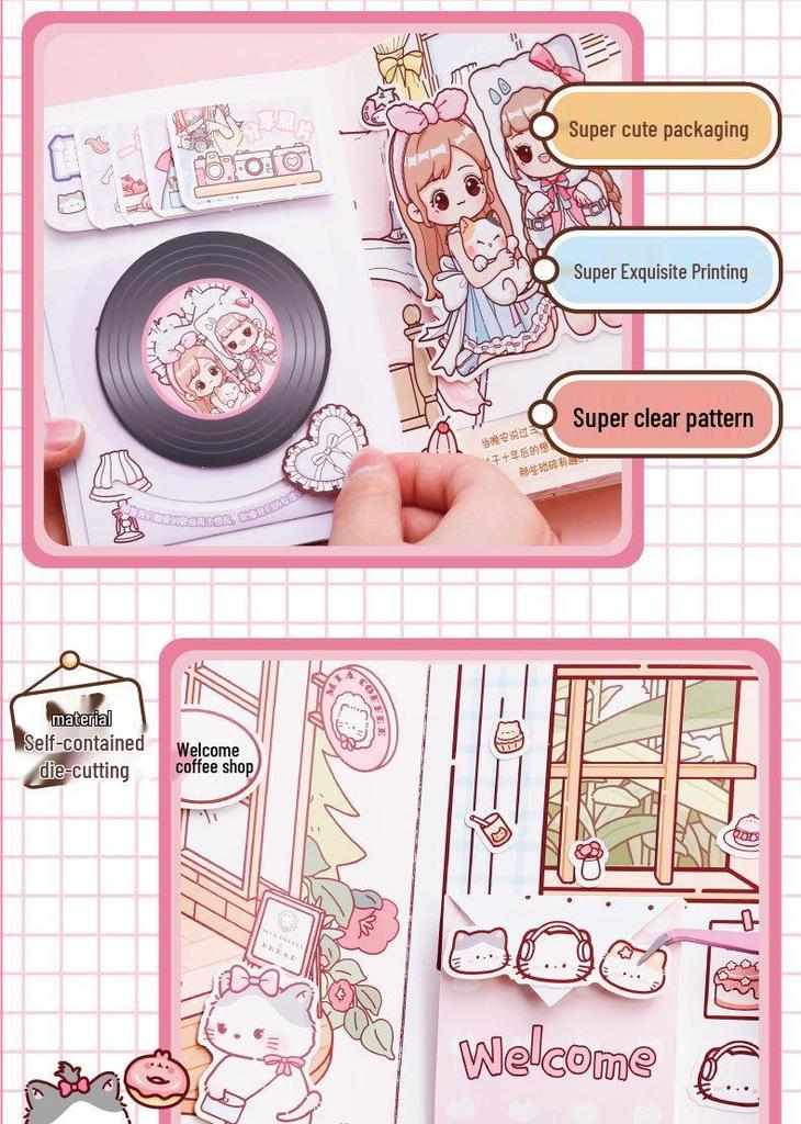 June 1st Children's Day Gift: 3D Advanced Magnetic Quiet Book for Girls with Stickers